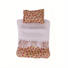 2pcs Dollhouse Sleeping Bag Set with Fabric Bags and Pillows