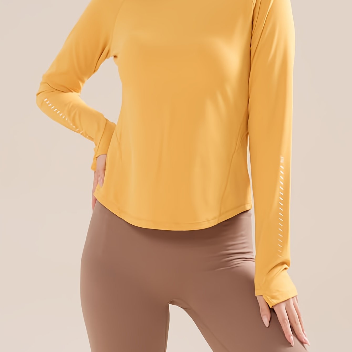 Moisture Wicking Yoga Top with Thumb Holes