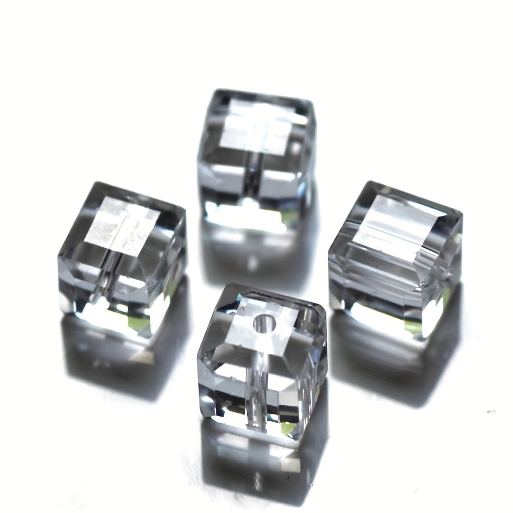6mm Cube Crystal Glass Spacer Beads for Jewelry Making