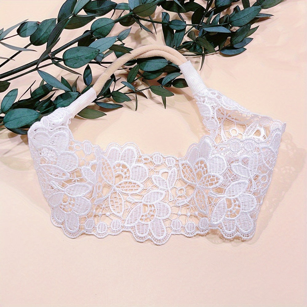 Soft Lace Floral Hair Bands For Newborns