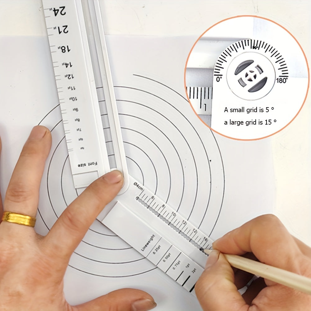 Geometric Drawing Ruler Multifunctional Line Circular Template