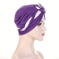 Pleated Twist Turban Casual Head Wrap Lightweight Beanie Women Chemo Cap