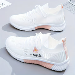 Women's Knitted Sock Sneakers Breathable Lace Up Sports Shoes