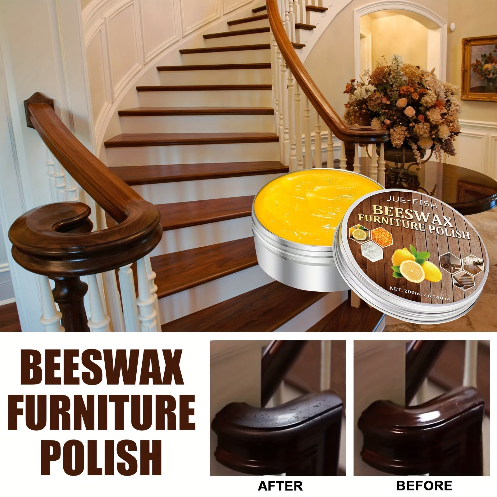 Solid Wood Furniture Polishing Wax & Sponge