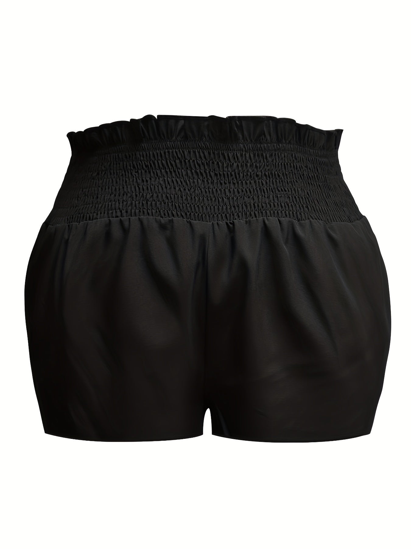 Casual Shorts Women's Plus Solid Elastic Waist Shorts