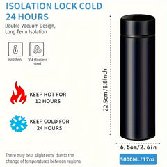 Stainless Steel Insulated Cup with Digital Display & Tea Infuser