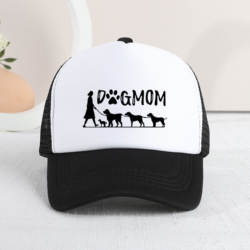 Kids Mesh Sunshade Dog Mom Baseball Cap