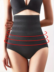Floral Lace Trim Shaping Panties High Waist Tummy Control Butt Lifting Shorts