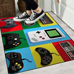 Colorful Games Machine Pattern Floor Mat - Living Room Bedroom Anti-slip Rug