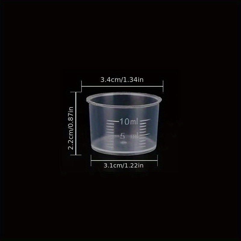 20pcs Plastic Measuring Cup Graduated Cup, Small & Transparent, 10-200ml