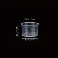 20pcs Plastic Measuring Cup Graduated Cup, Small & Transparent, 10-200ml