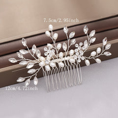 Faux Pearl Crystal Wedding Hair Comb Hair Accessories