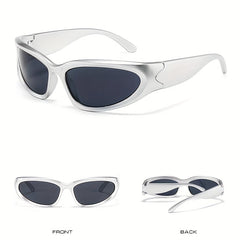 Y2K Oval Wrap Sunglasses for Men Women