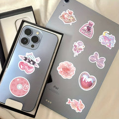 63pcs Pink Funny Stickers for Kids Girls Teens Adults Waterproof Vinyl Stickers