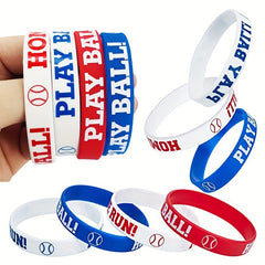 Baseball Silicone Bracelet Classic Pattern Wristband Sports Event