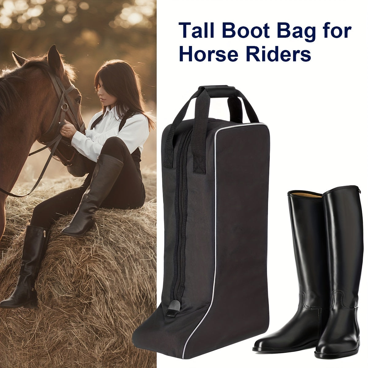 Equestrian Boots Bag Oxford Cloth Tall Riding Carrying for Riders
