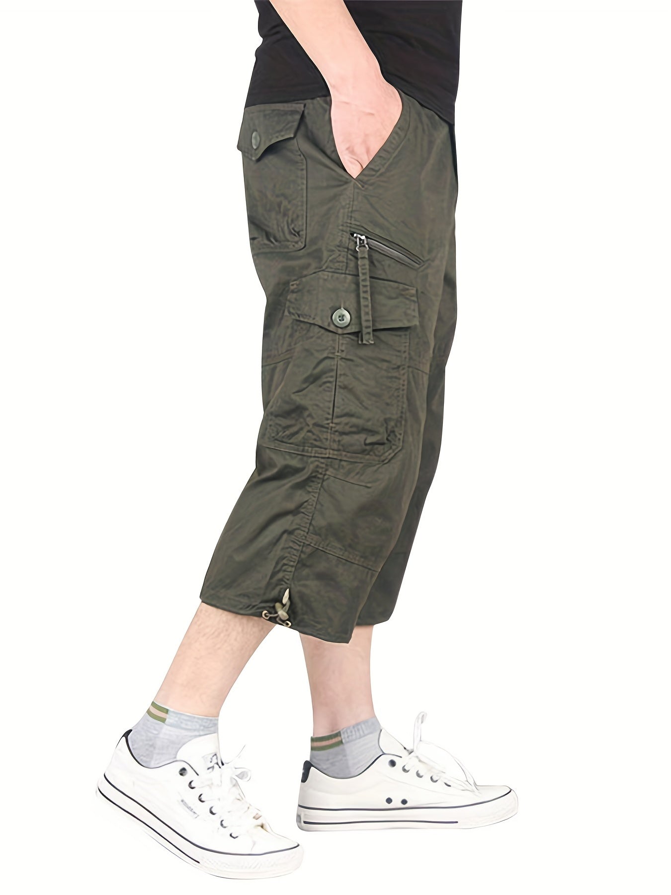 Men's Relaxed Fit Cargo Pants with Zip Pockets