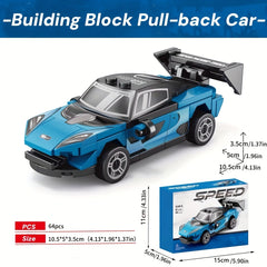 6pcs MINI Car Building Blocks Small Particle Toy Model