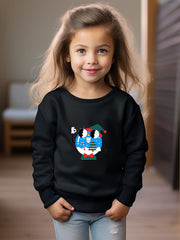 Cartoon Graphic Crew Neck Long Sleeve Sweatshirt for Kids