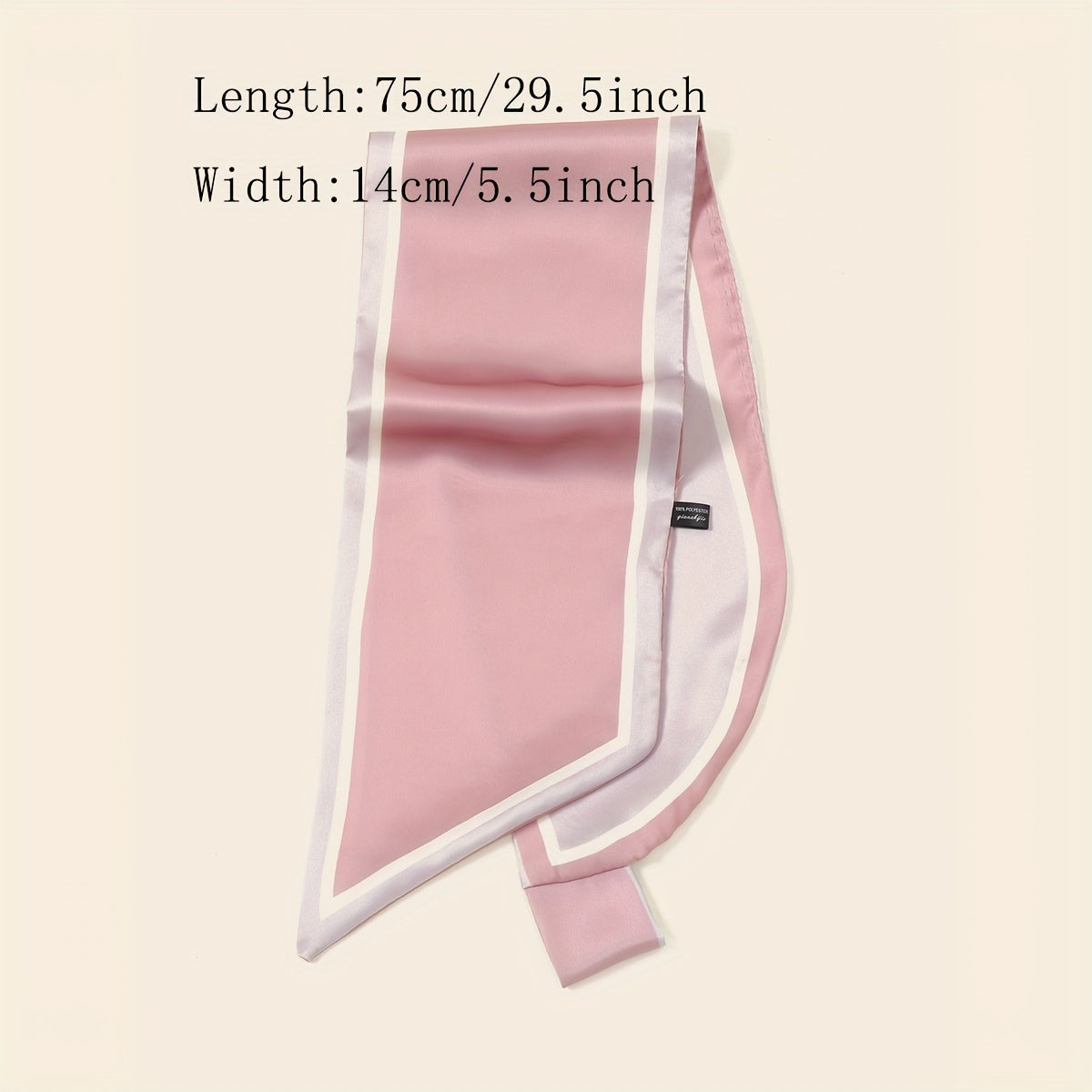 Monochrome Satin Neck Scarf Silk Feeling Ribbon Scarf for Women