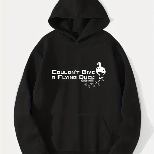 Duck Print Hoodie Men's Casual Graphic Pullover Hooded Sweatshirt