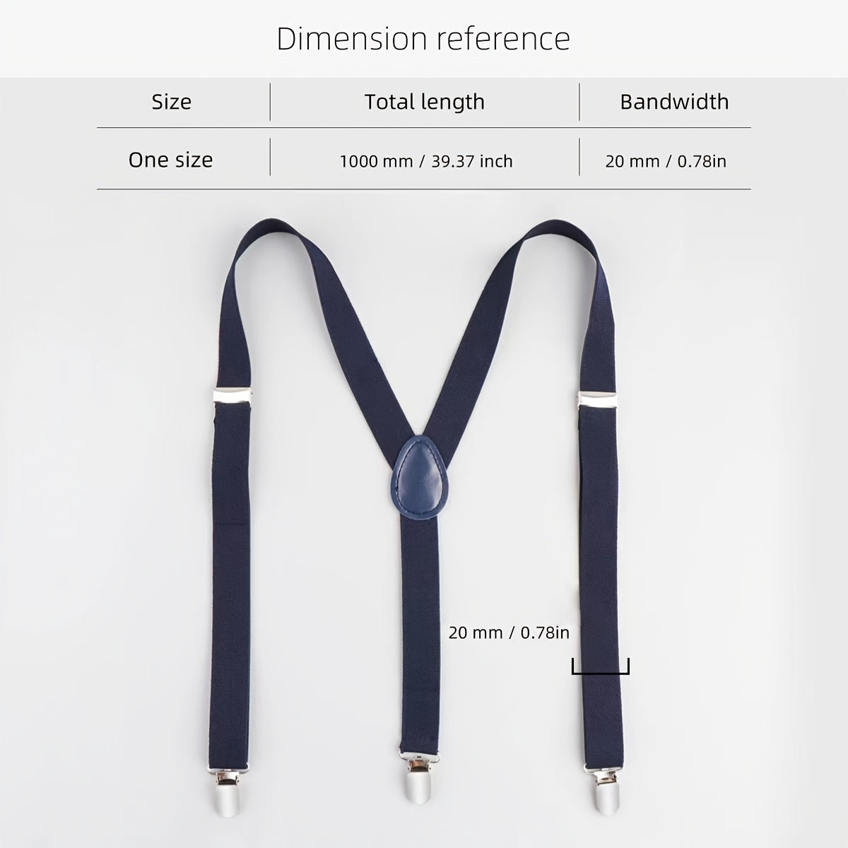 Adjustable 1" Wide Y Shape Suspenders for Men