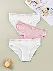 3 Pack Plus Size Panties Set Women's Plus Ribbed Knit Briefs