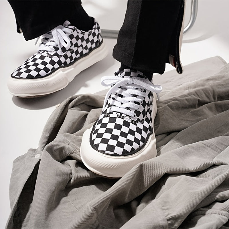 Men Women Grid Couple Sneakers Lightweight Comfy Non slip Skate Shoes