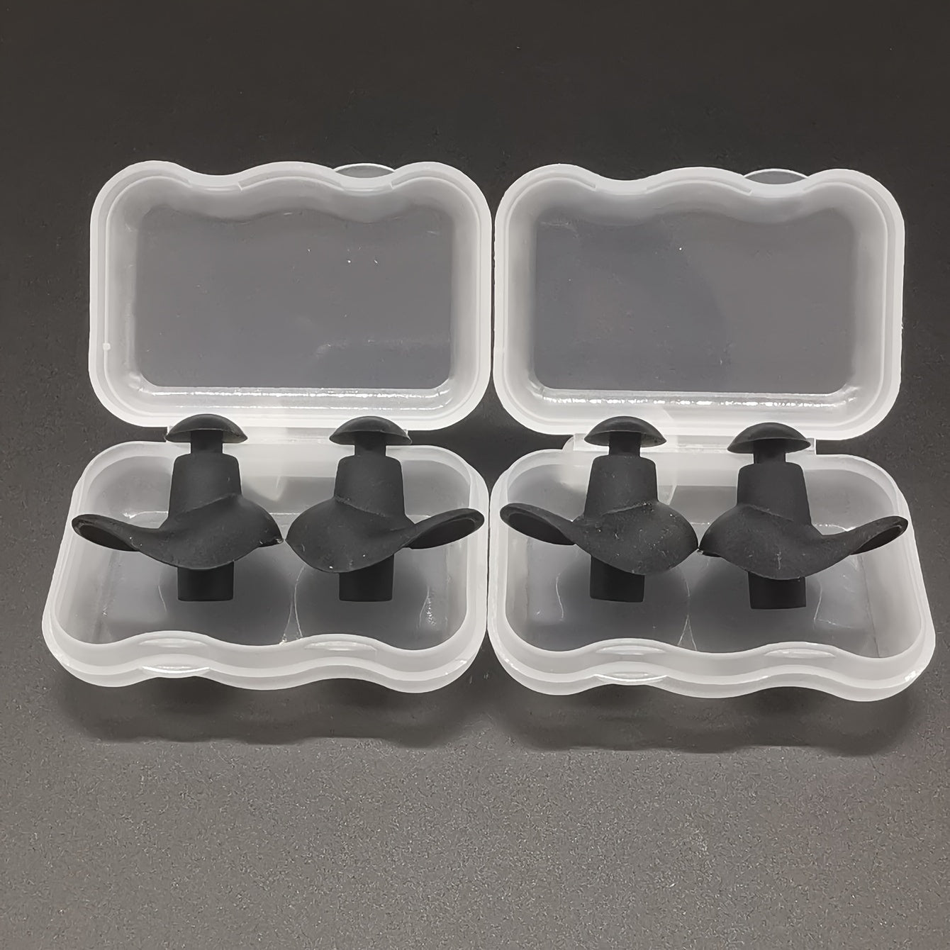 Silicone Spiral Earplugs with Storge Box for Swimming - 2 Pairs