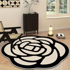 Art Flower Pattern Floor Mat Thick Cashmere Bedside Carpet