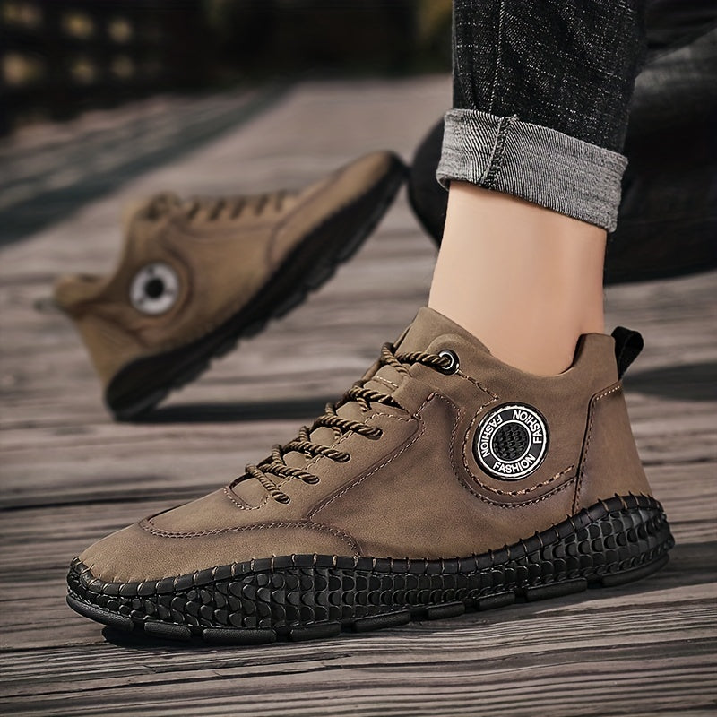 Men's Vintage High Top Lace Up Boots