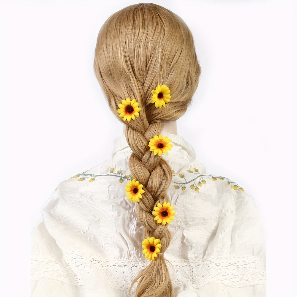 10pcs Baby Girls Daisy Hair Clips Princess Decorative Accessories