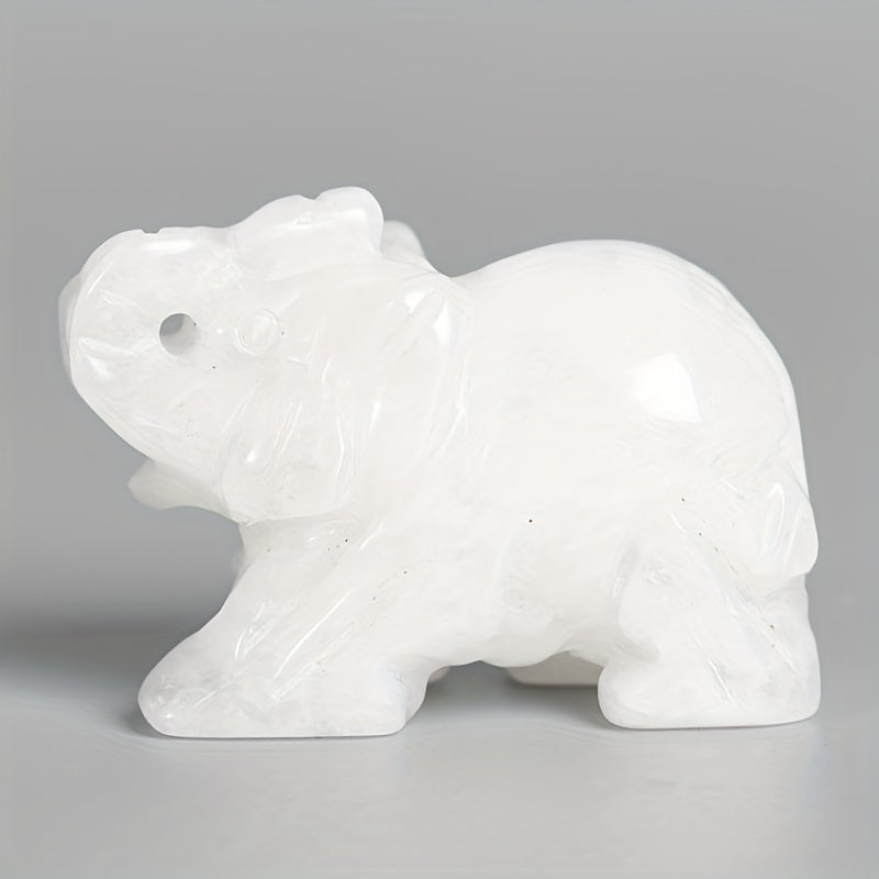 Green Aventurine Jade Stone Crystal Elephant Decoration