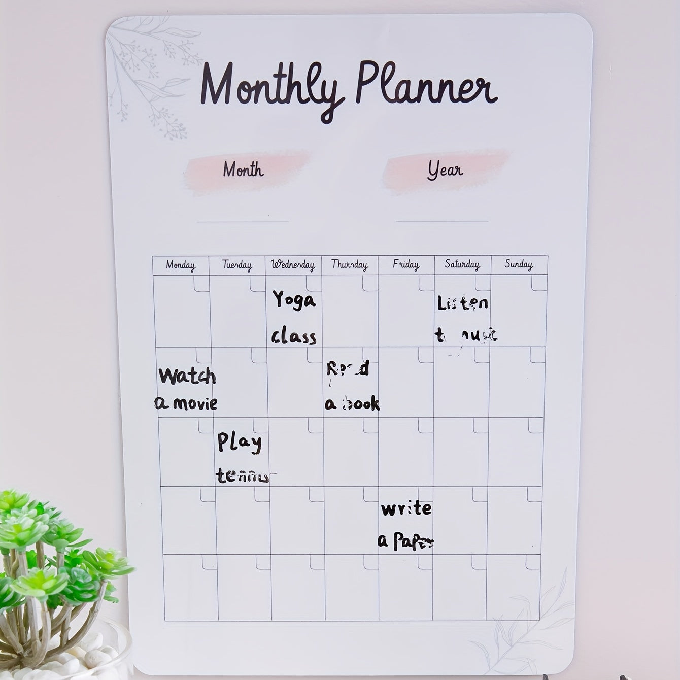 Small Magnetic Message Board for Fridge - Erasable Planner