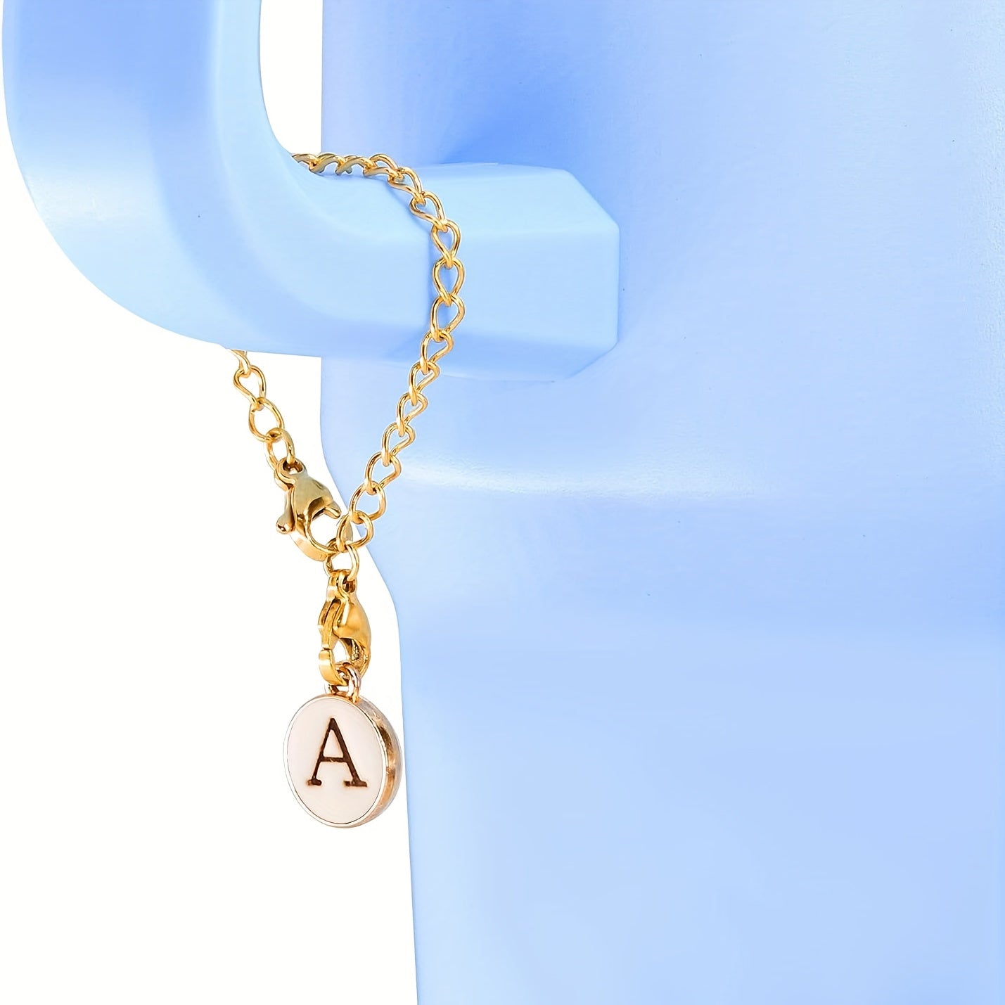2pcs Initial Letter Cup Handle Charm Cup Identification Decorative Pendant
