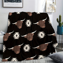 Cow Print Flannel Blanket Soft Winter Warm Keeping Blanket