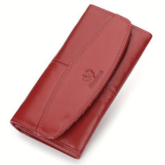HUMERPAUL Women'S Leather Long Wallet Large Capacity Casual Style