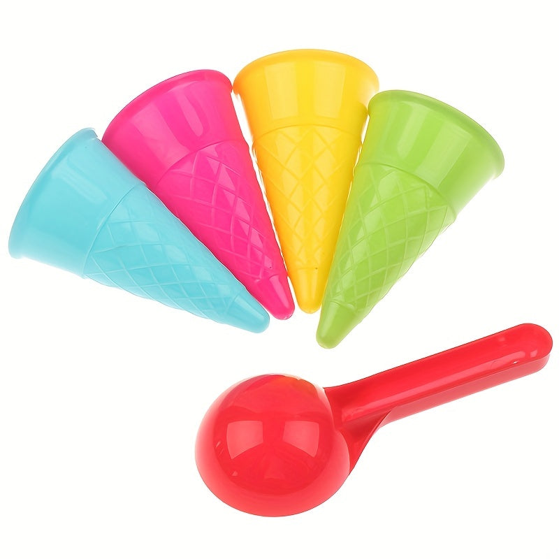 5 Pcs Ice Cream Cone Scoop Beach Toys Sand Kids Children