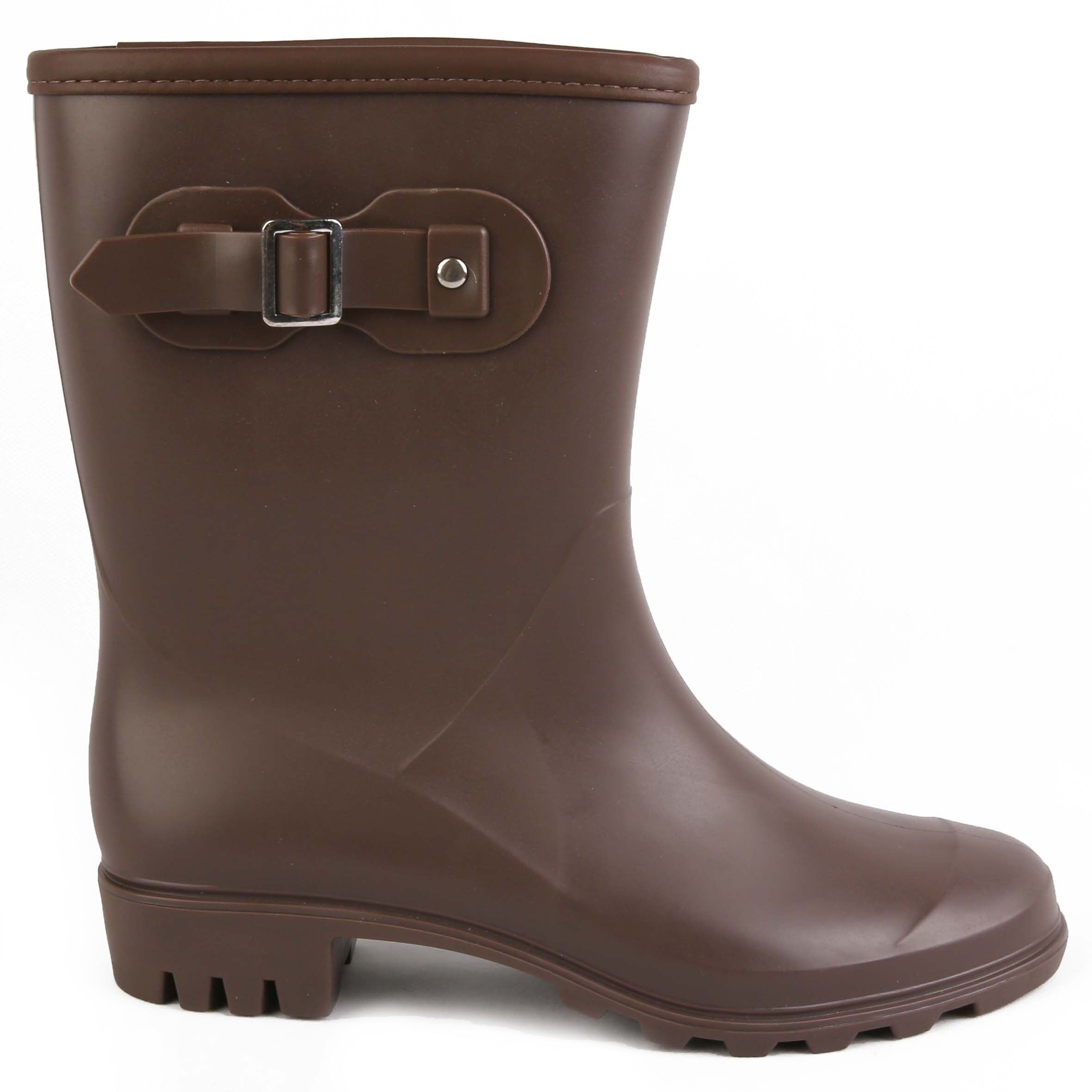 PVC Buckle Decor Non Slip Rain Boots Waterproof Lightweight