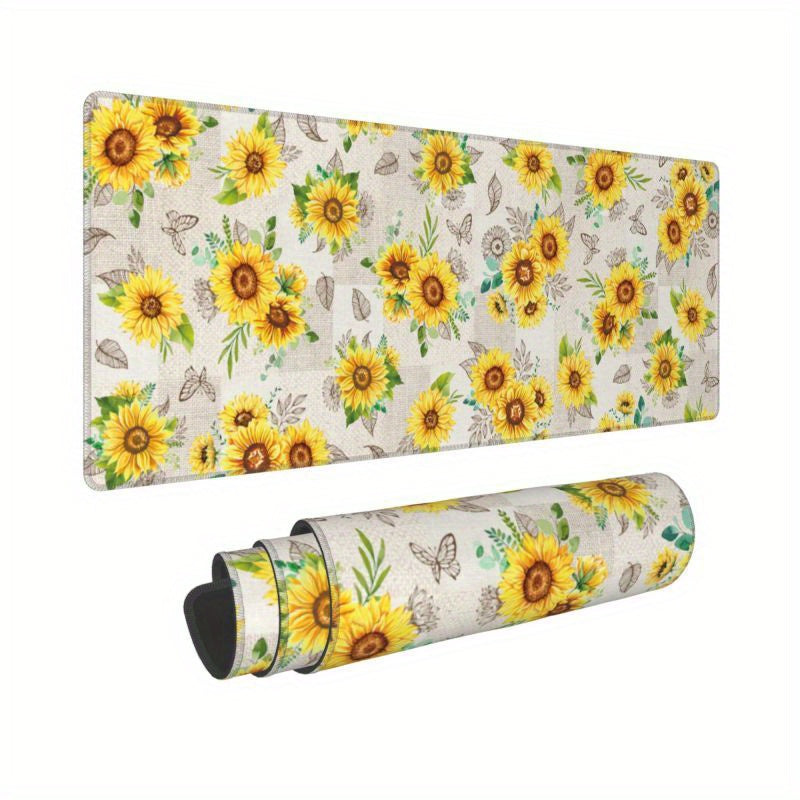 Sunflower Mouse Pad Gaming Mouse Pad 80x29 Large Non Slip Rubber Base Mousepad