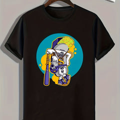 Skateboard Painting Print Men's Graphic Tee for Summer