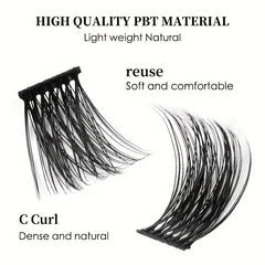 7 Rows C Curl Cluster Eyelashes Wispy Cross Lash Extensions