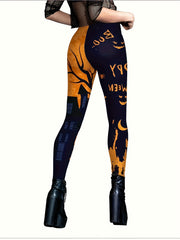 Halloween Print Skinny Leggings Elastic Waist Stretchy Leggings