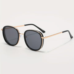 Y2K Semi Metal Sunglasses Sun Protection for Holiday Party Gift