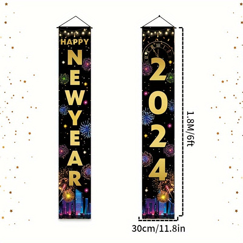 1pc New Year Door Banner Party Decoration Supplies Happy Year Party Background