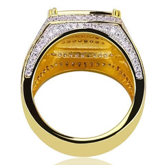 Men's Punk Rhinestone Hip Hop CZ Ring