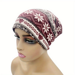 Boho Print Beanie Turban Chemo Hats For Women
