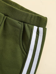Contrast Sweatsuit Long Sleeve Pullover & Pants Set Baby's Outfit
