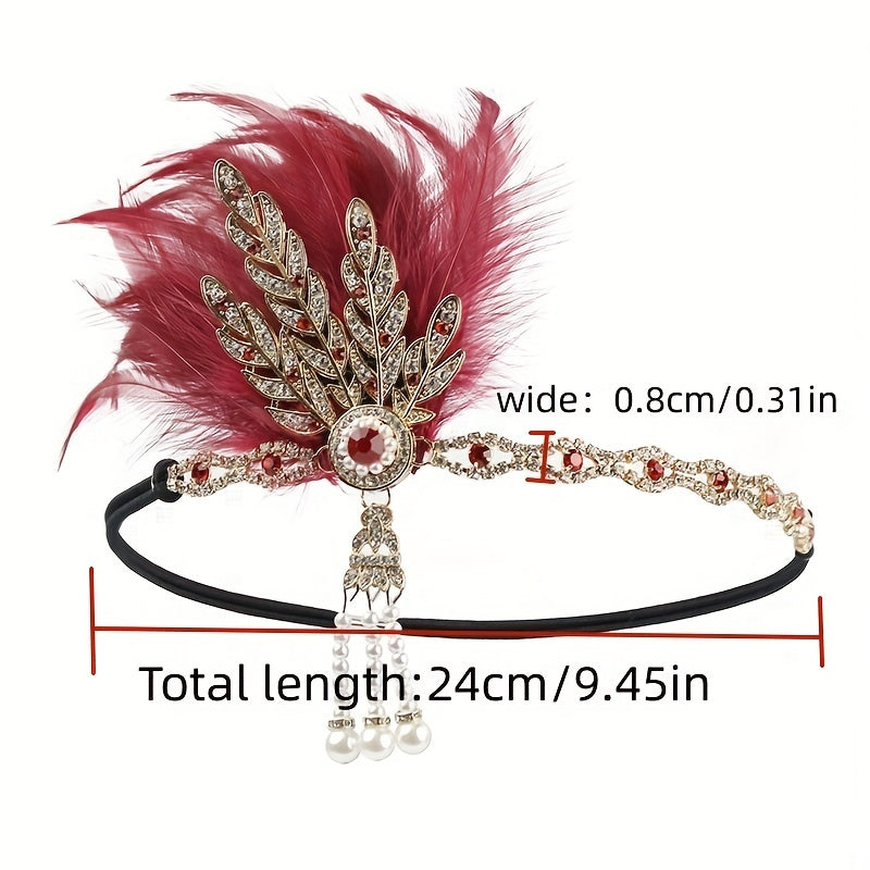Vintage Feather Headband Stage Show Masquerade Headwear