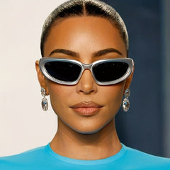 Y2K Wrap Around Sunglasses Mirrored UV400 Sun Shades